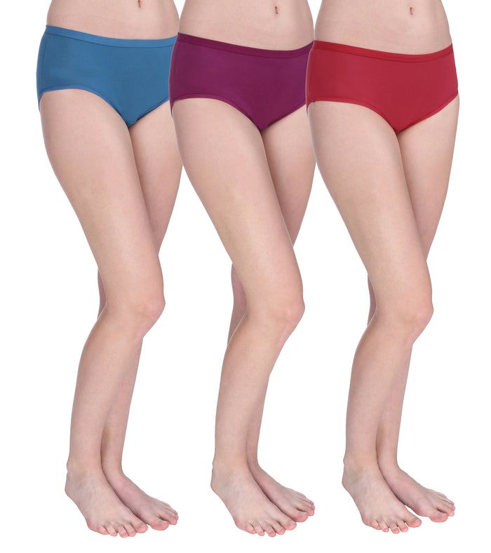 Trasa 100 % Soft Cotton Hipsters, Panties for women's and Girl's - Pack of 3