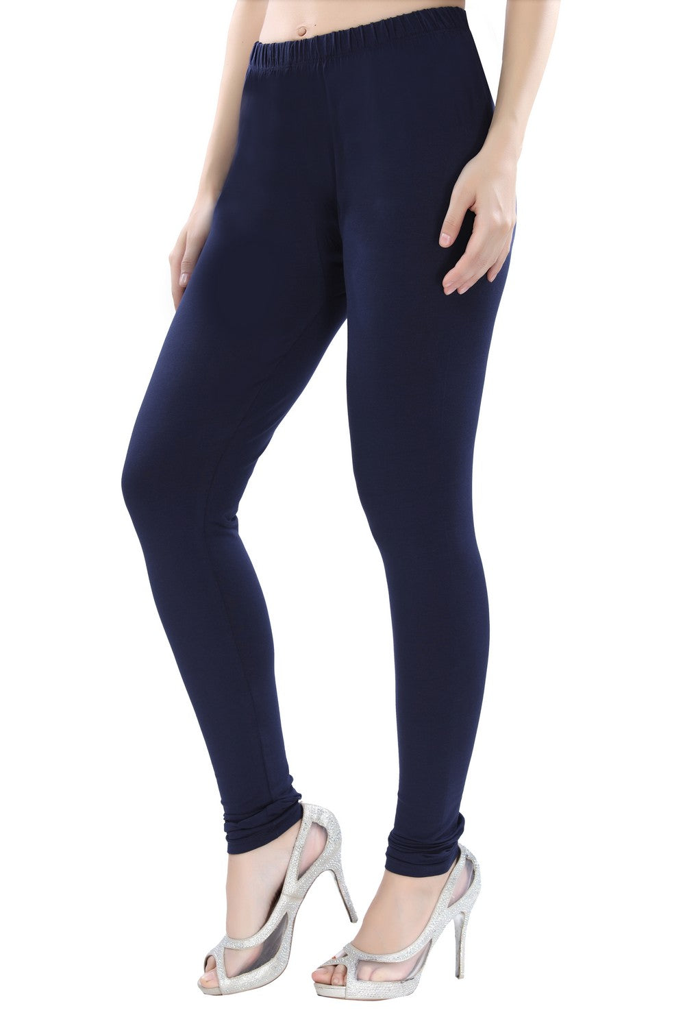 Navy Blue High Waist Cotton Lycra Leggings, Casual Wear, Straight Fit at Rs  199 in Surat