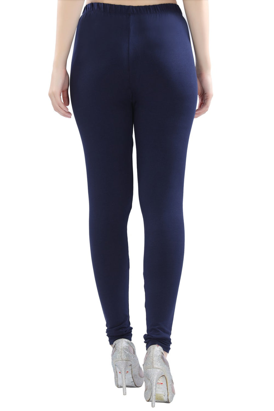 TRASA Women's Cotton 4 Way Stretchable Slim Fit Churidar Leggings - Navy Blue