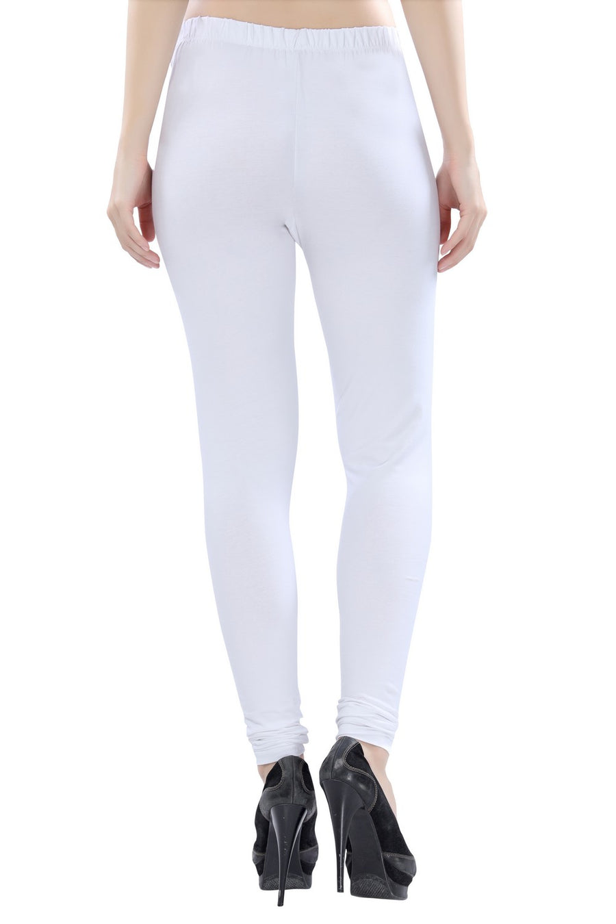 TRASA Women's Cotton 4 Way Stretchable Slim Fit Churidar Leggings - Off-White