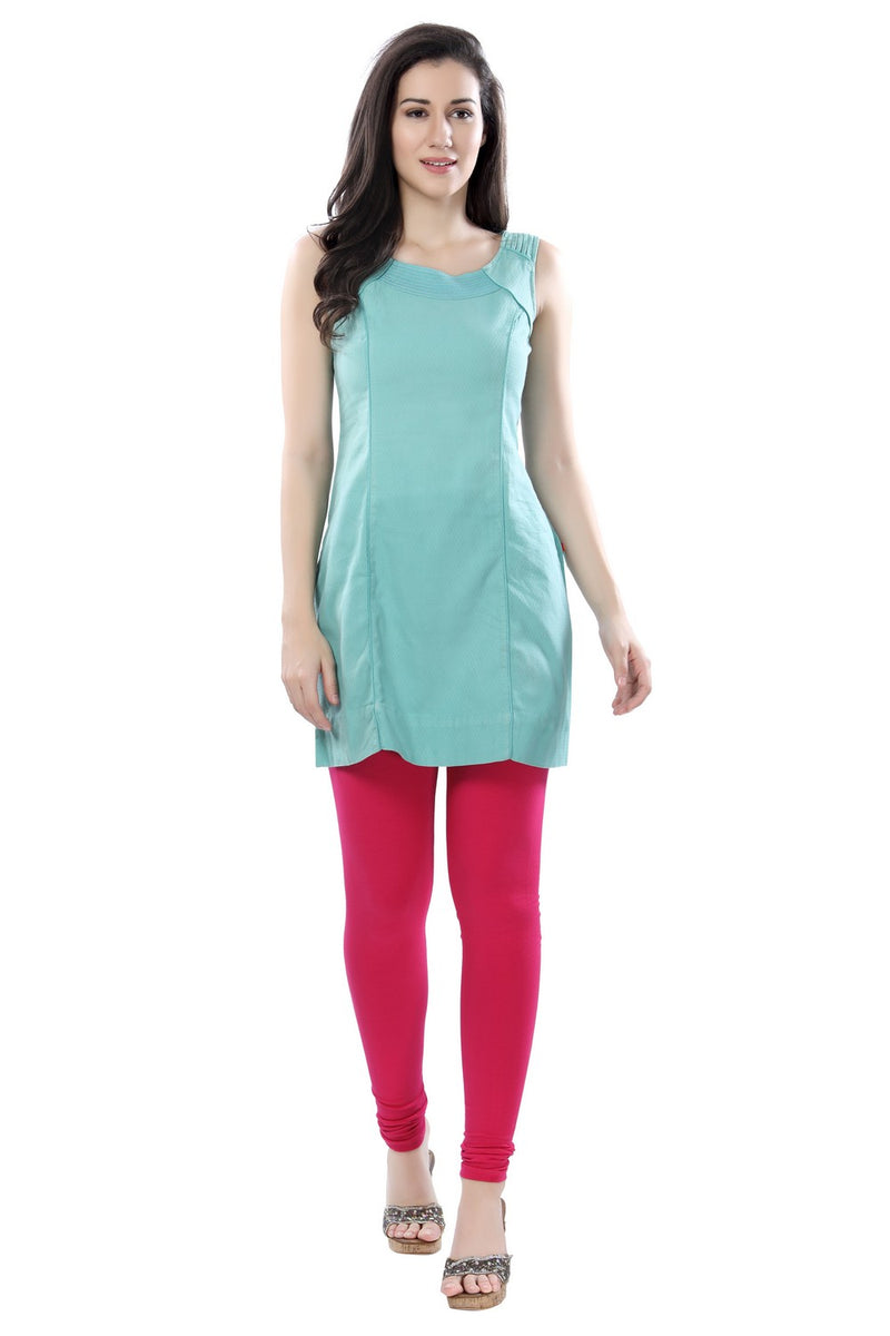 TRASA Women's Cotton 4 Way Stretchable Slim Fit Churidar Leggings - Pink