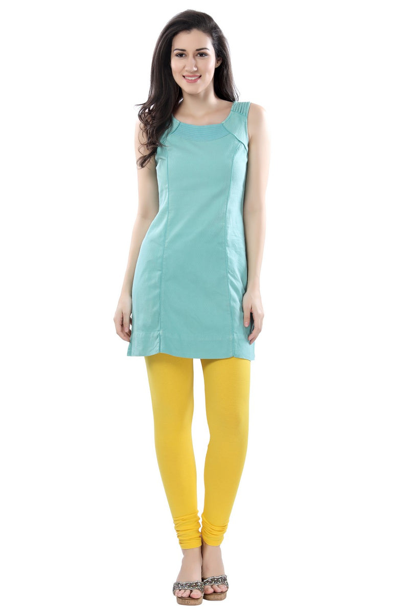 TRASA Women's Cotton 4 Way Stretchable Slim Fit Churidar Leggings - Yellow