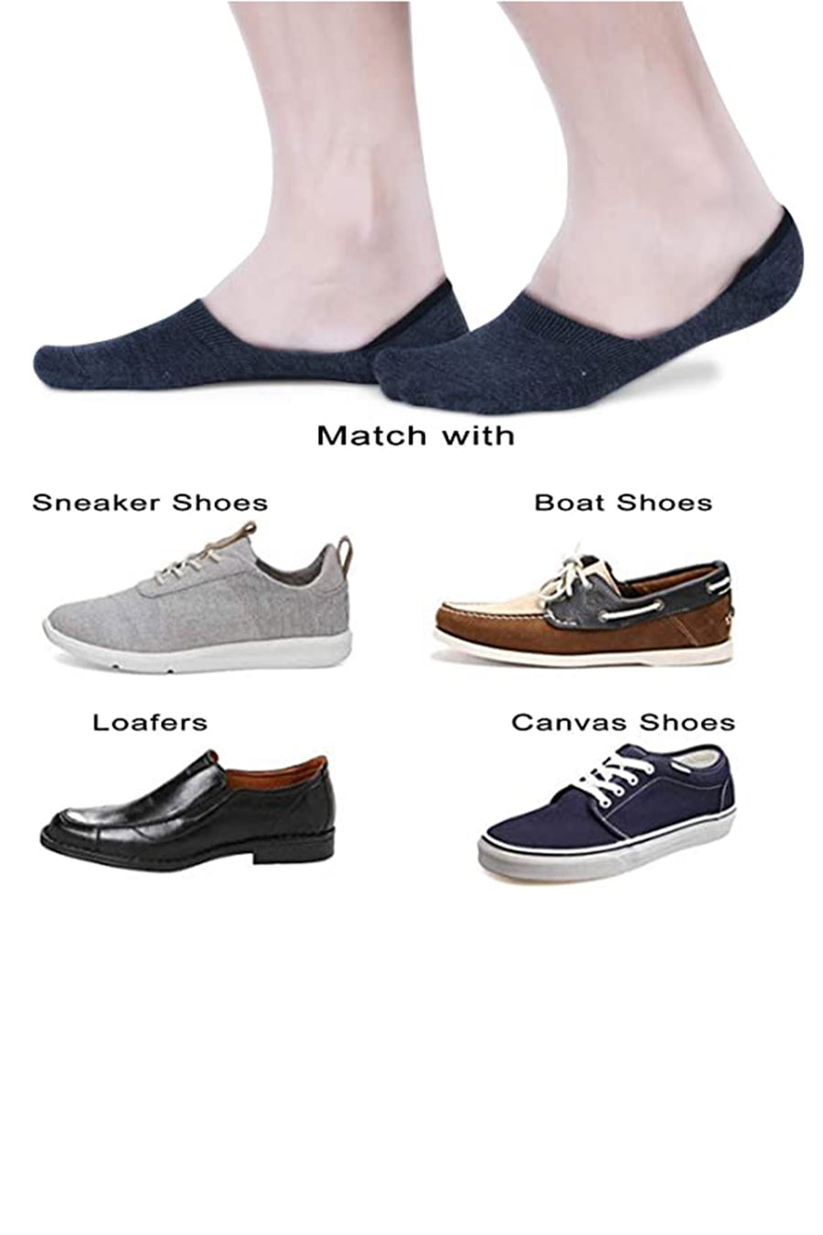 Trasa Men's No-Show Loafer Socks - Pack of 3 - Dark Grey