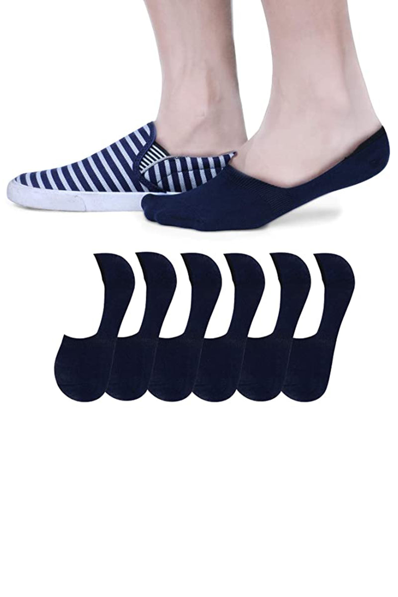 Trasa Men's No-Show Loafer Socks - Pack of 3 - Blue