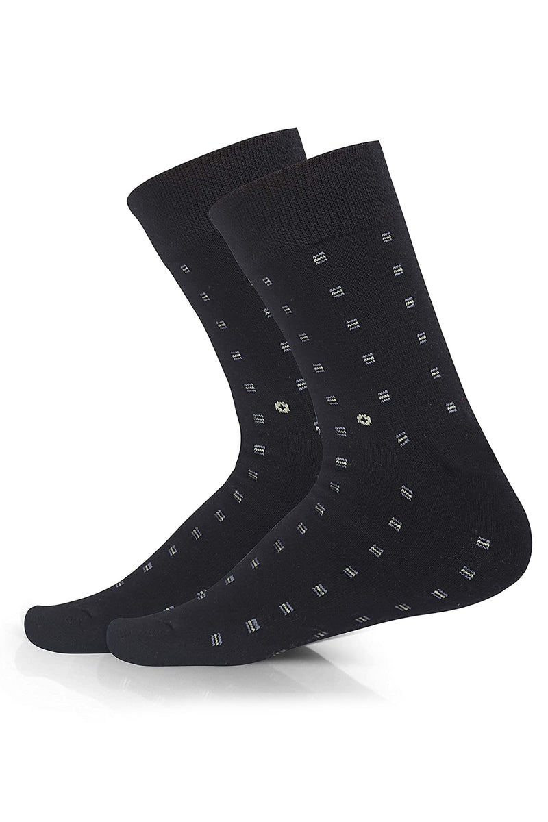 TRASA Men's Cotton Calf Socks, Pack of 3 - (Multicolored), Free Size
