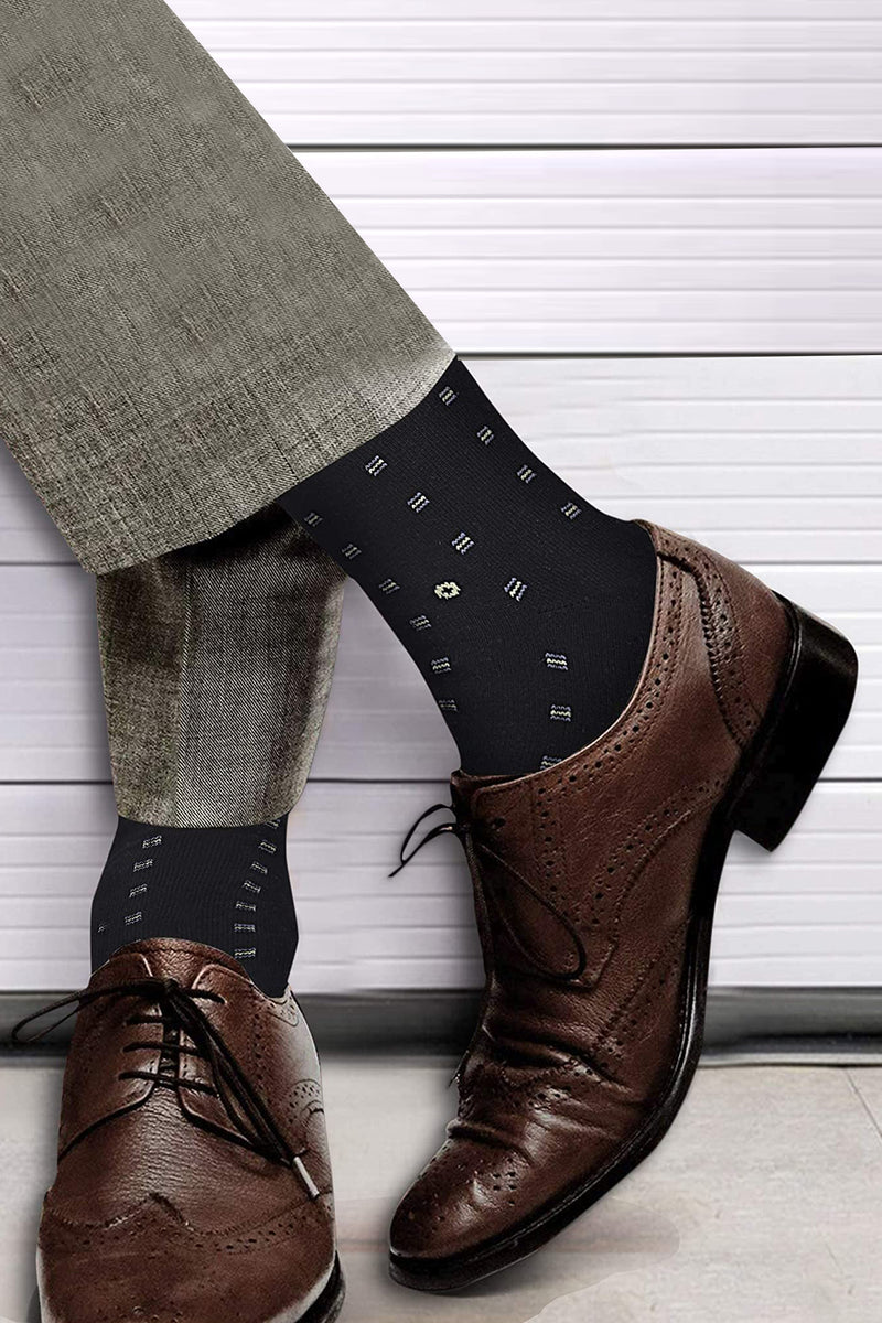 TRASA Men's Cotton Calf Socks, Pack of 3 - (Multicolored), Free Size