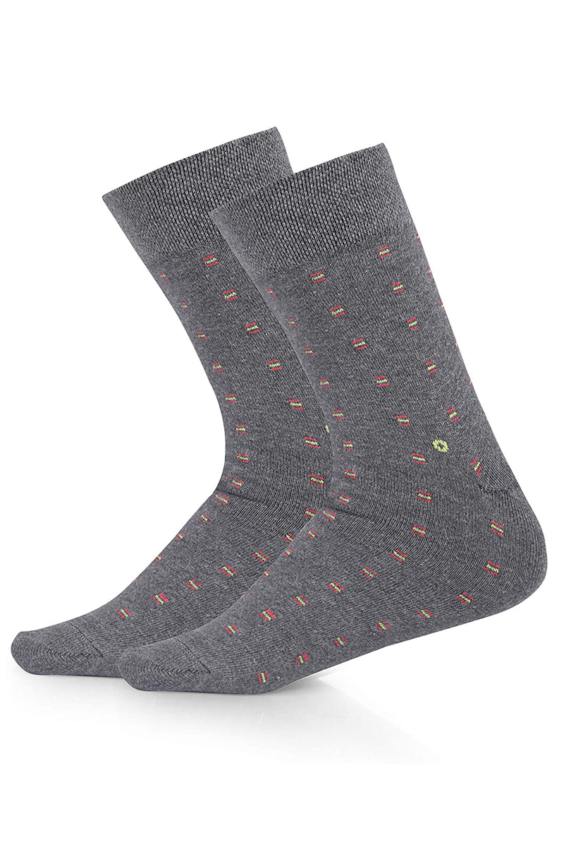 TRASA Men's Cotton Calf Socks, Pack of 3 - (Multicolored), Free Size