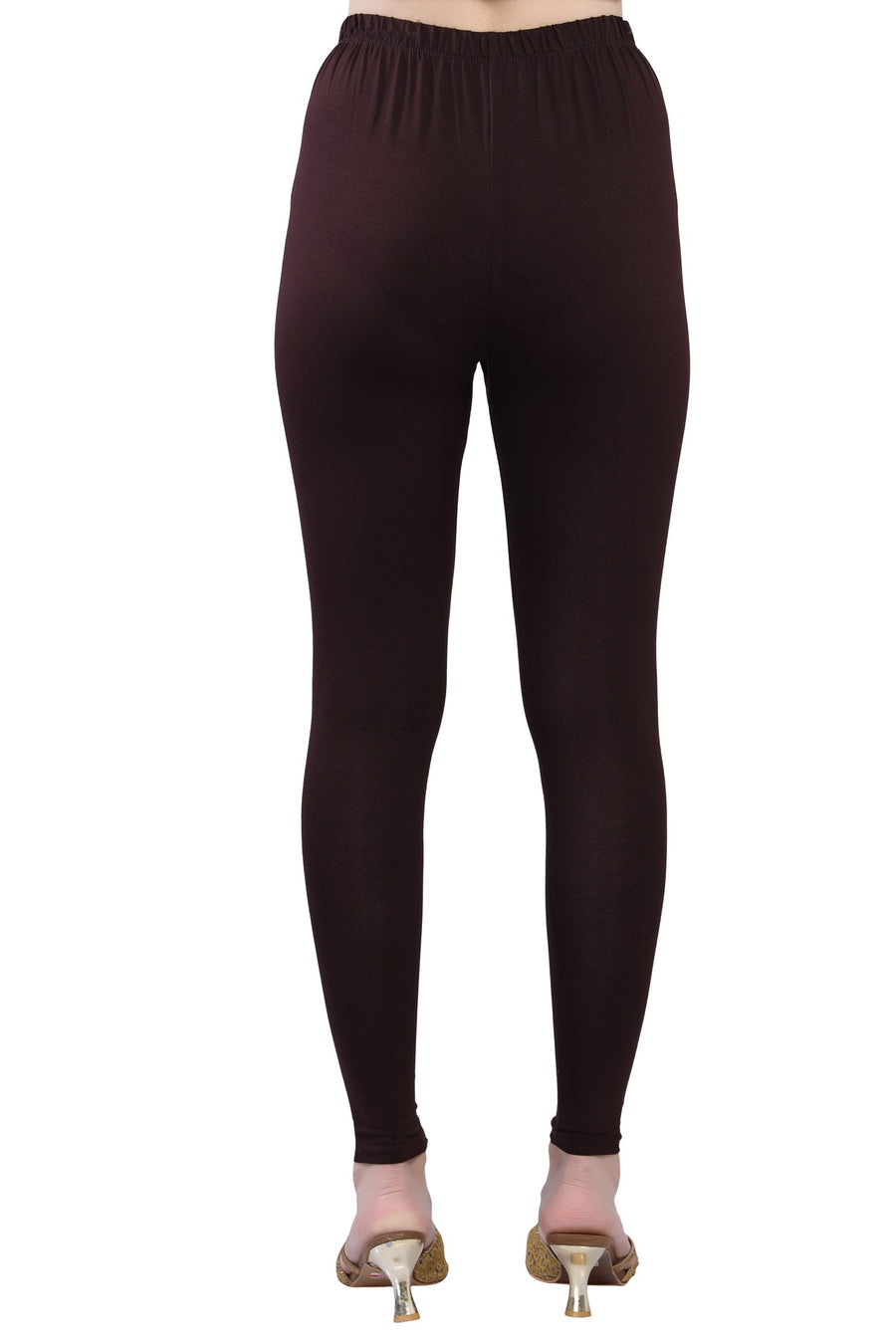 TRASA Women's Cotton Slim Fit Ankle Leggings - Brown