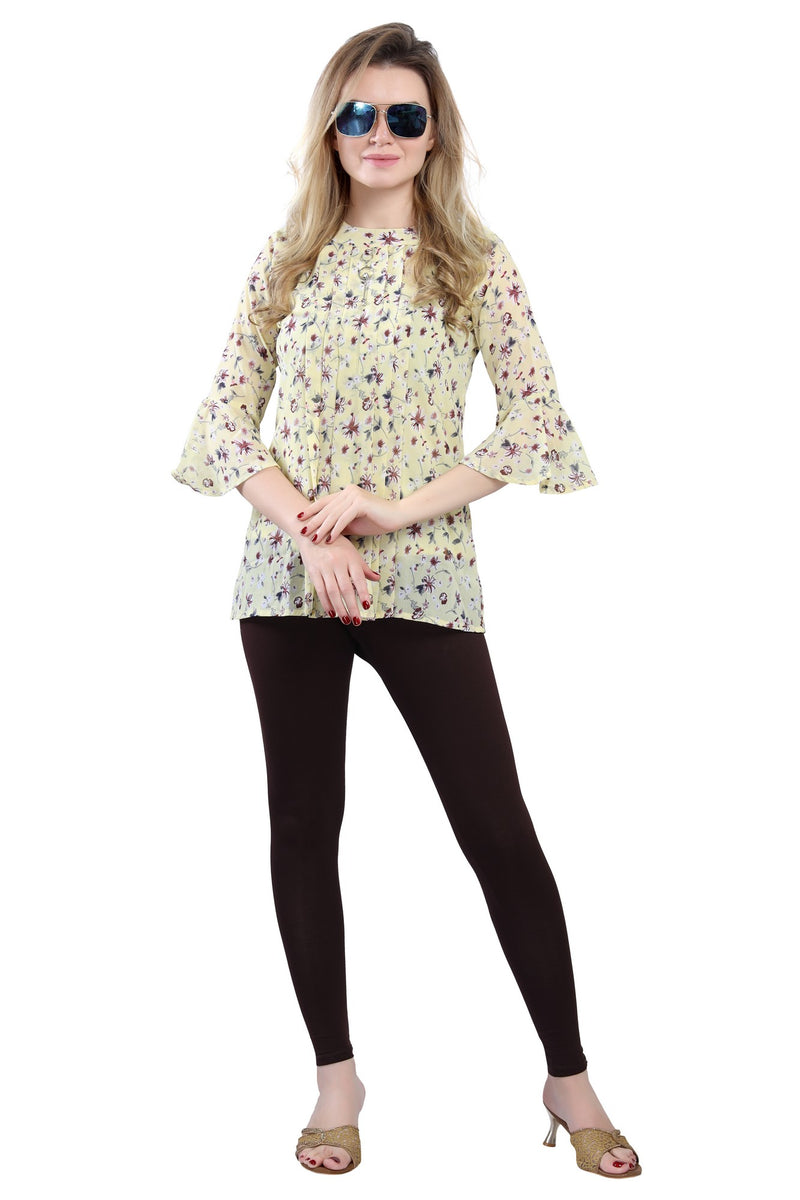 TRASA Women's Cotton Slim Fit Ankle Leggings - Brown