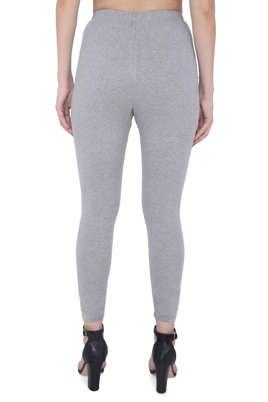 TRASA Women's Cotton Slim Fit Ankle Leggings - Light Grey