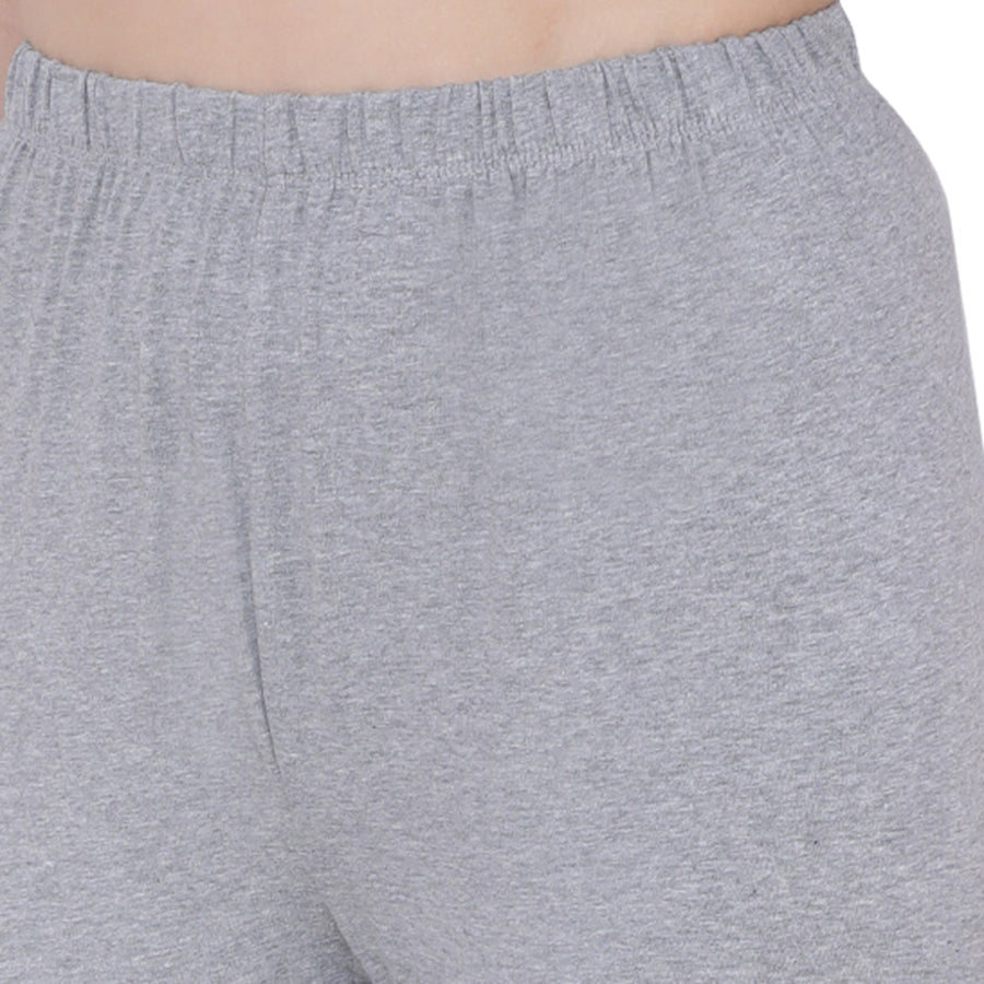 TRASA Women's Cotton Slim Fit Ankle Leggings - Light Grey