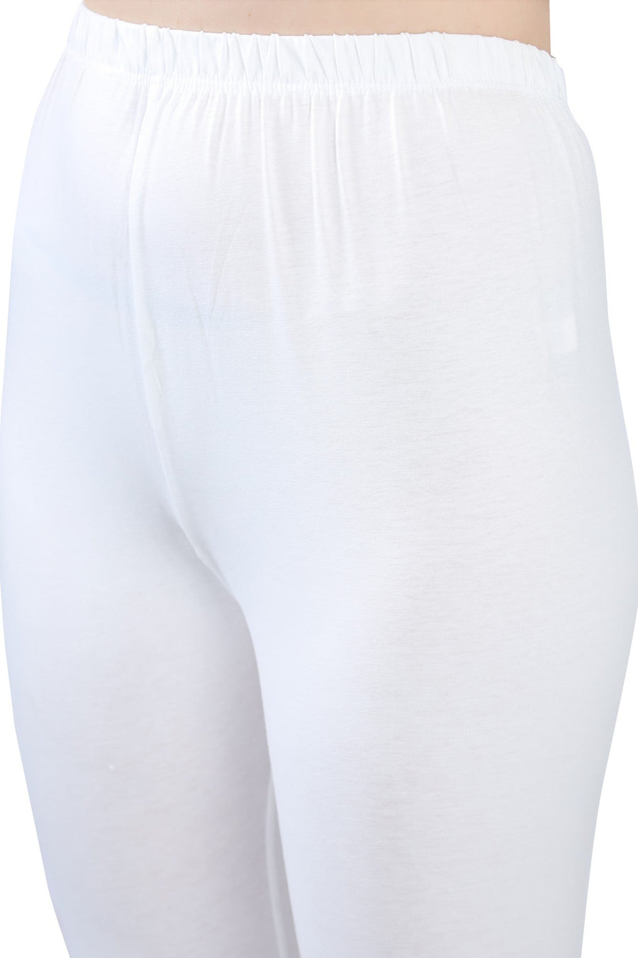 TRASA Women's Cotton Slim Fit Ankle Leggings - Off-White