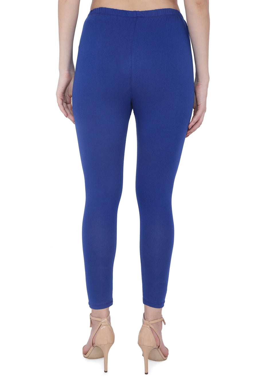TRASA Women's Cotton Ankle Leggings - Royal Blue