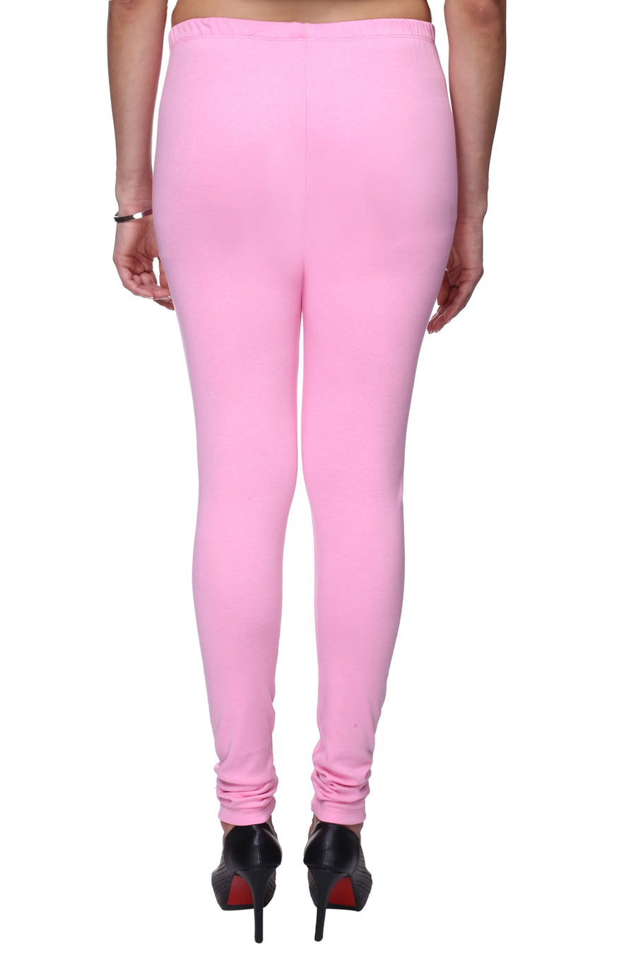 TRASA Women's Cotton  Churidar Leggings - Baby Pink