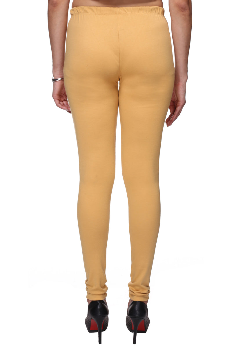 TRASA Women's Cotton Slim Fit Churidar Leggings - Beige