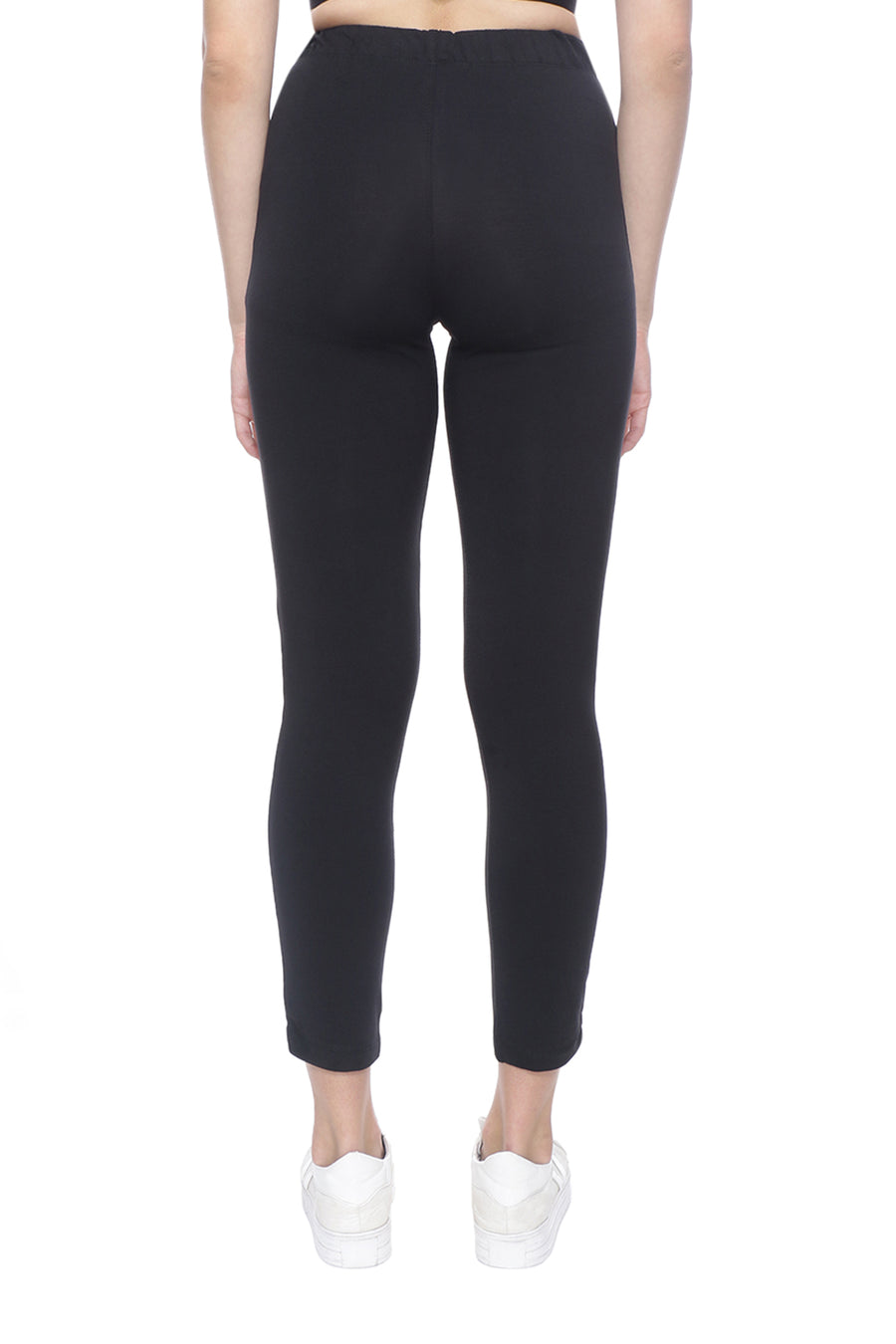 TRASA Kurti Pants for womens and girls super comfy stretchable cotton with one Side pocket - Black