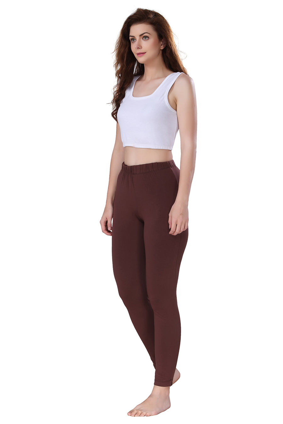 TRASA Kurti Pants for womens and girls super comfy stretchable cotton with one Side pocket - Brown