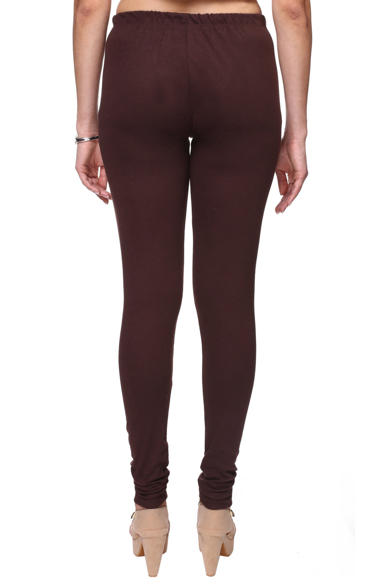TRASA Women's Cotton Slim Fit Churidar Leggings - Brown