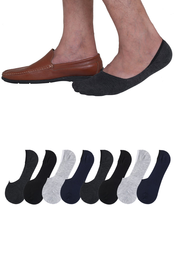 Trasa Men's No-Show Loafer Socks - Pack of 4 - Multicolour