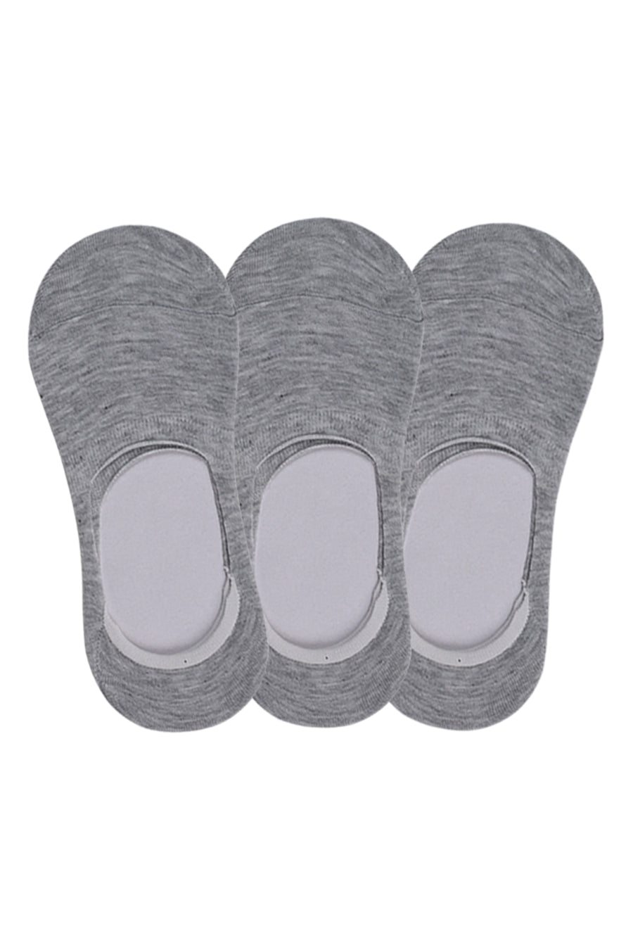Trasa Men's No-Show Loafer Socks - Pack of 3 - Light Grey