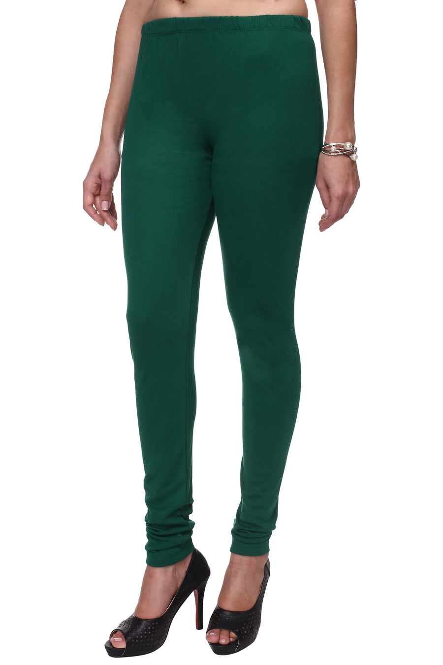 TRASA Women's Cotton  Leggings Forest Green
