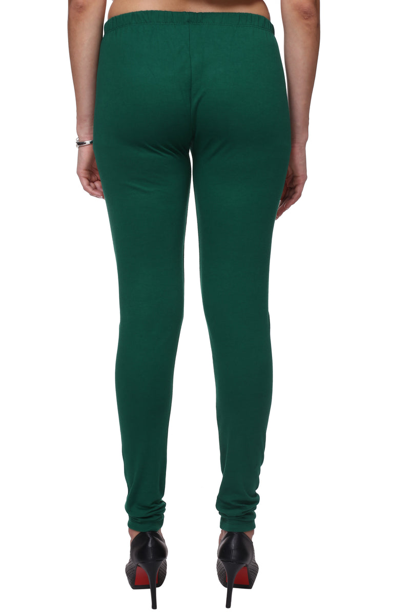 TRASA Women's Cotton  Leggings Forest Green