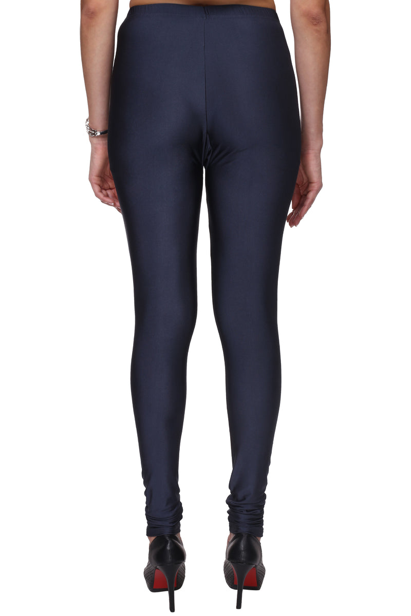 Trasa Shining Lycra Women's and Girls Full Length Churidar Leggings- Grey