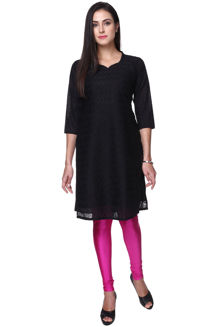 Trasa Shining Lycra Women's and Girls Full Length Churidar Leggings-Magenta