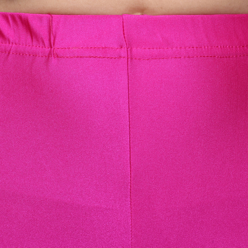 Trasa Shining Lycra Women's and Girls Full Length Churidar Leggings-Magenta