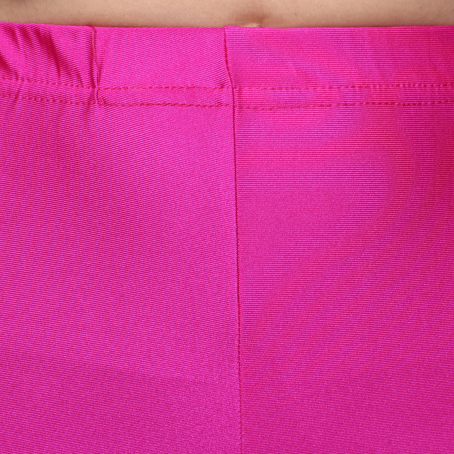 Trasa Shining Lycra Women's and Girls Full Length Churidar Leggings-Magenta