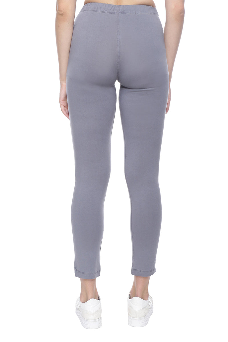 TRASA Kurti Pants for womens and girls super comfy stretchable cotton with one Side pocket - Grey