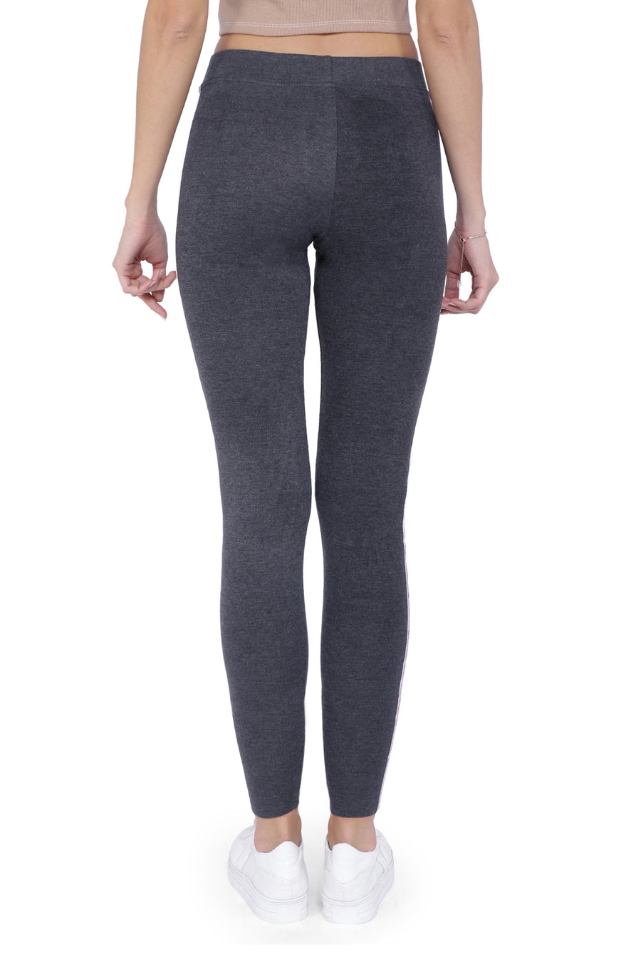 TRASA Women's and Girl's Skinny Fit Yoga Track pant - Grey Strip