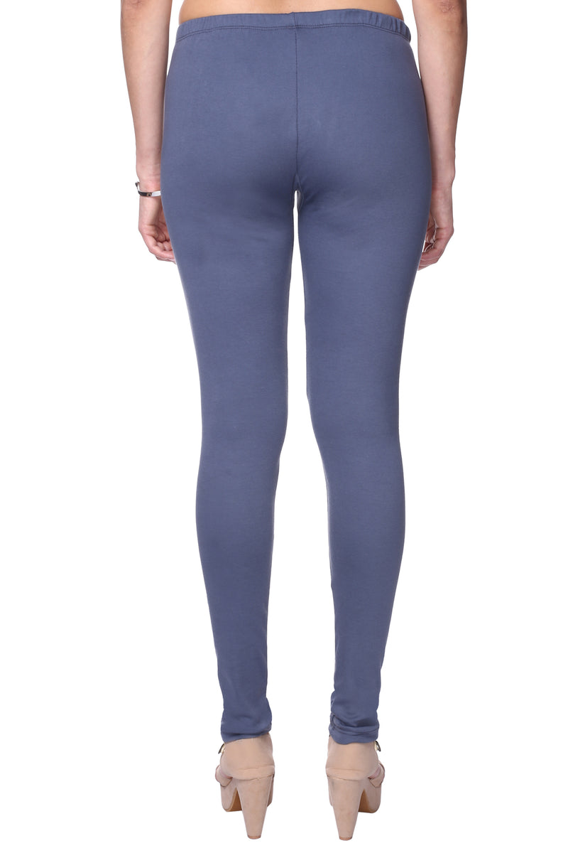 TRASA Women's Cotton Slim Fit Churidar Leggings - Grey