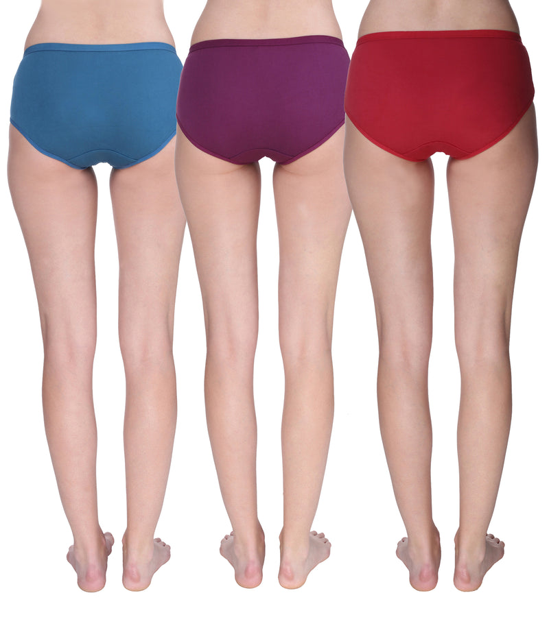 Trasa 100 % Soft Cotton Hipsters, Panties for women's and Girl's - Pack of 3