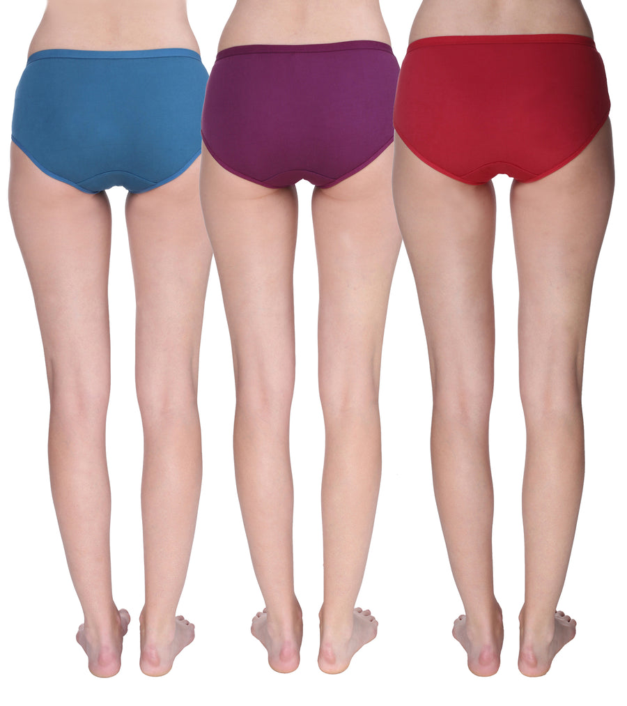 Trasa 100 % Soft Cotton Hipsters, Panties for women's and Girl's - Pack of 3