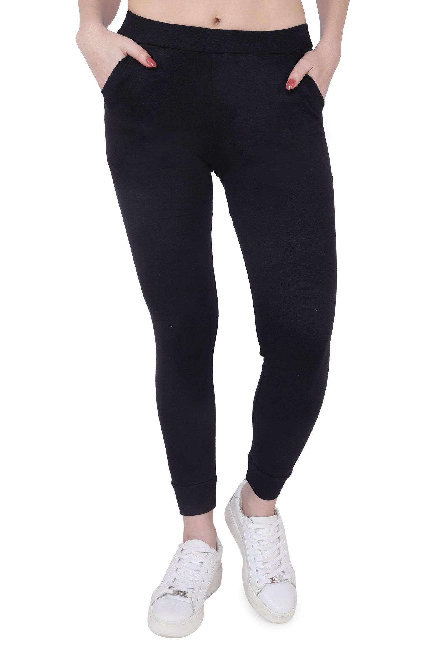 Buy KRAUS Solid Cotton blend Slim Fit Women's Casual Trousers | Shoppers  Stop
