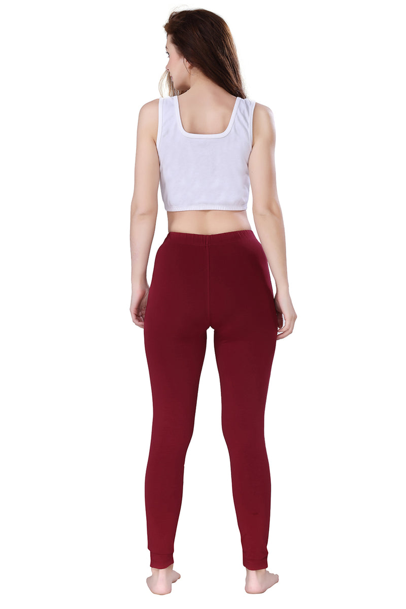 TRASA Kurti Pants for womens and girls super comfy stretchable cotton with one Side pocket - Maroon