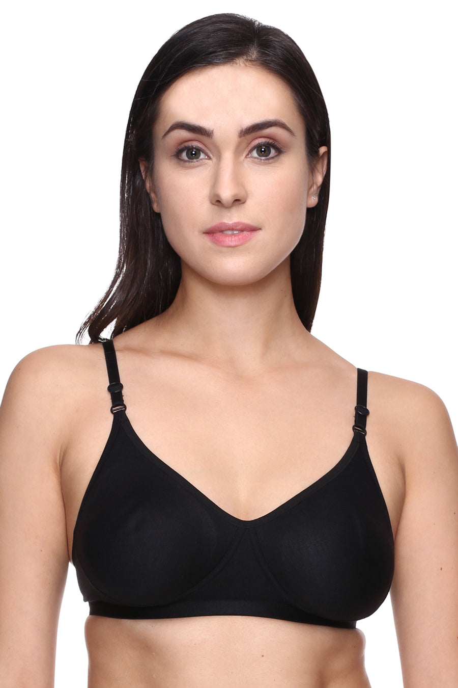 TRASA Women's & Girl's T-Shirt Bra (Pack of 3), Color - Black, White, Skin