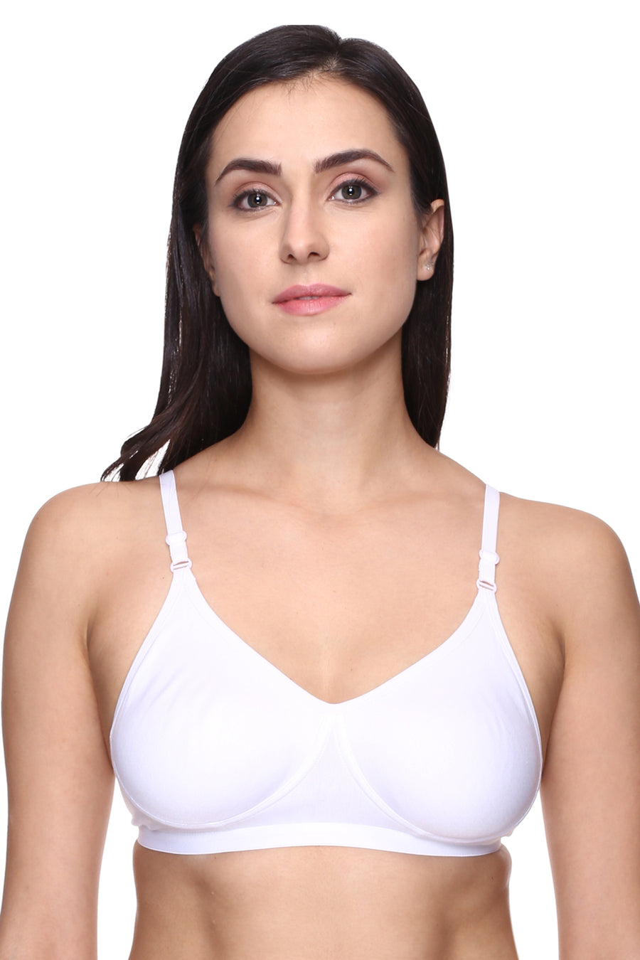 TRASA Women's & Girl's T-Shirt Bra (Pack of 3), Color - Black, White, Skin