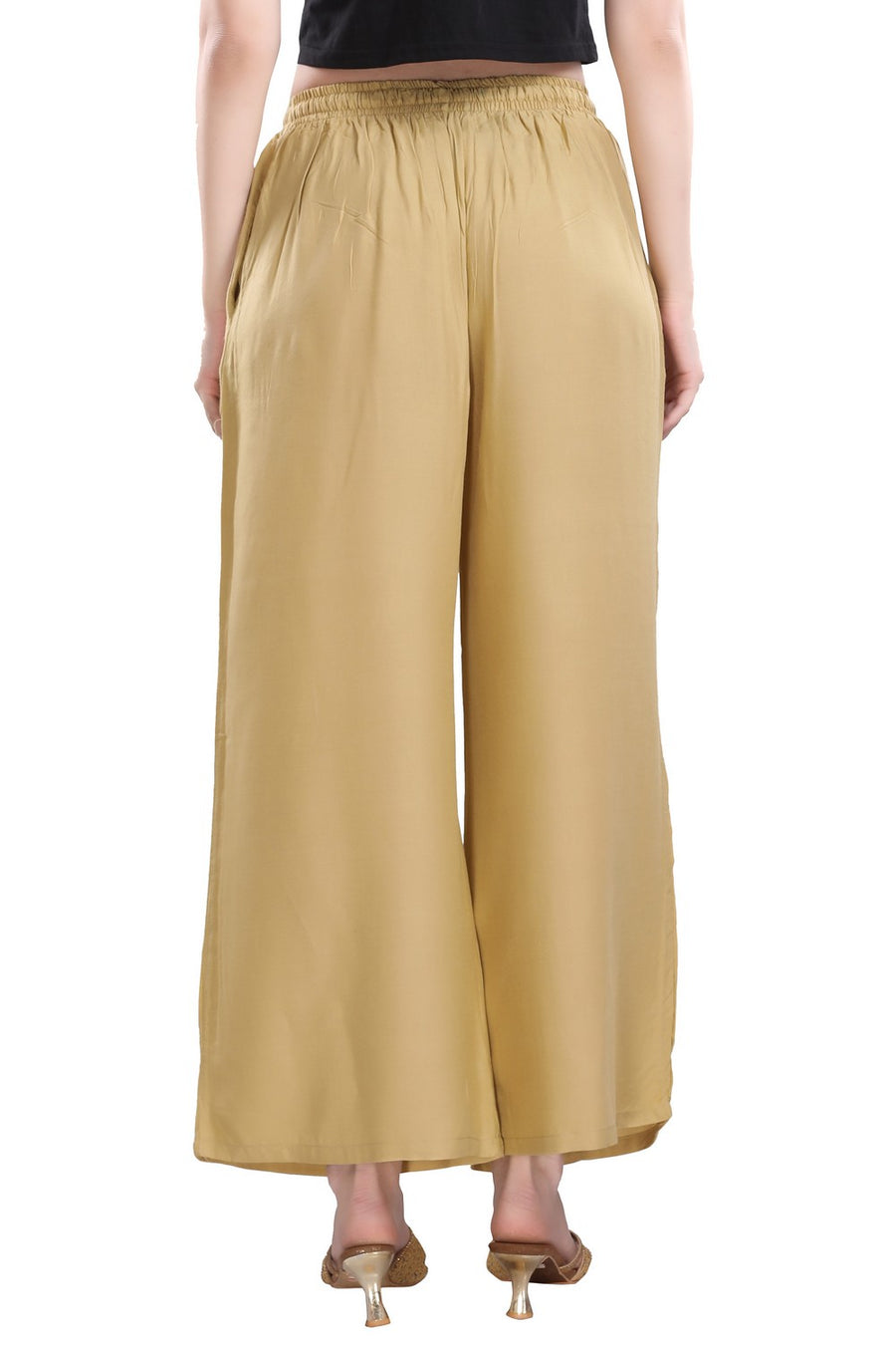TRASA Ultra Soft Palazzo For Womens and Girls - Beige