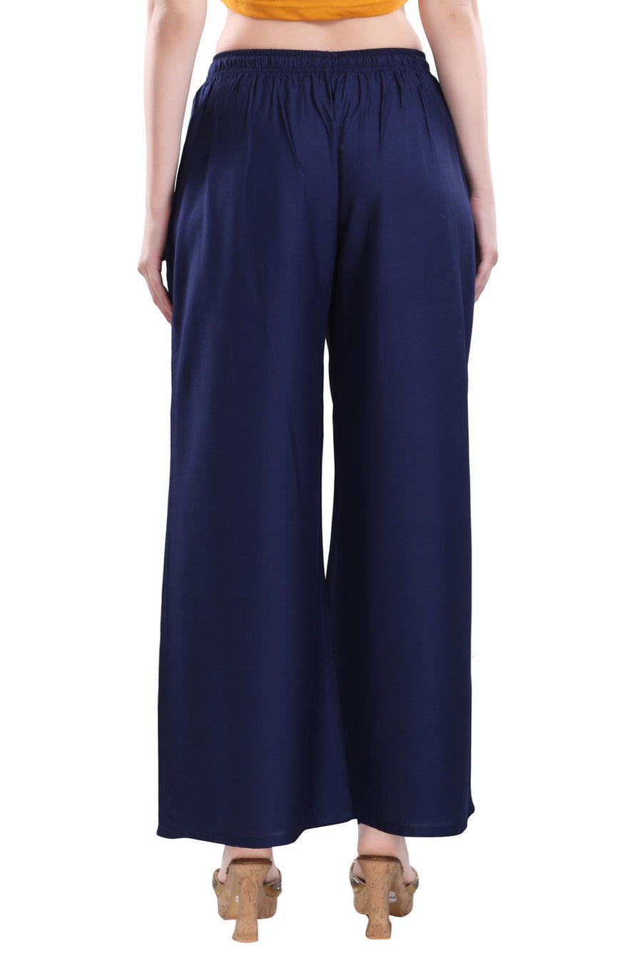 TRASA Ultra Soft Palazzo For Women's and Girls-Navy Blue