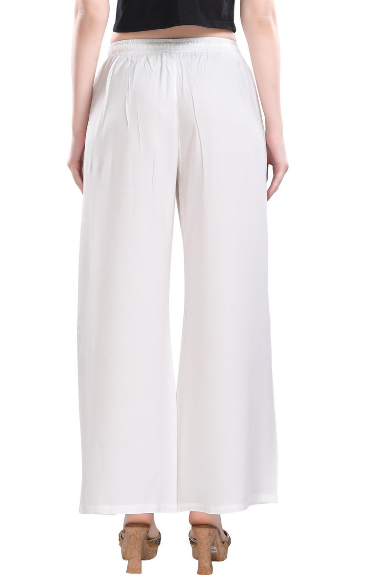 TRASA Ultra Soft Palazzo For Women's and Girls - Off-White