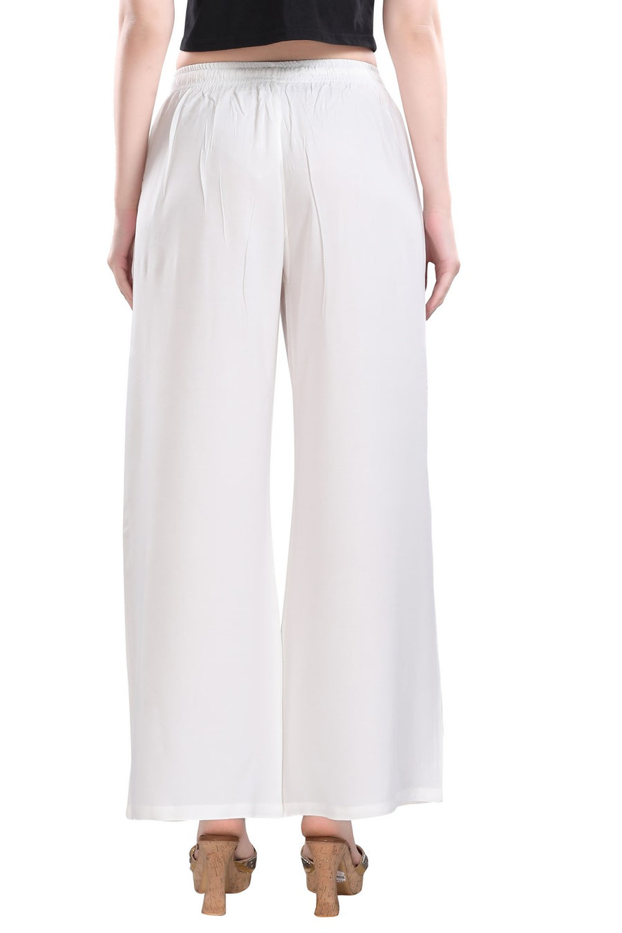 TRASA Ultra Soft Palazzo For Women's and Girls - Off-White