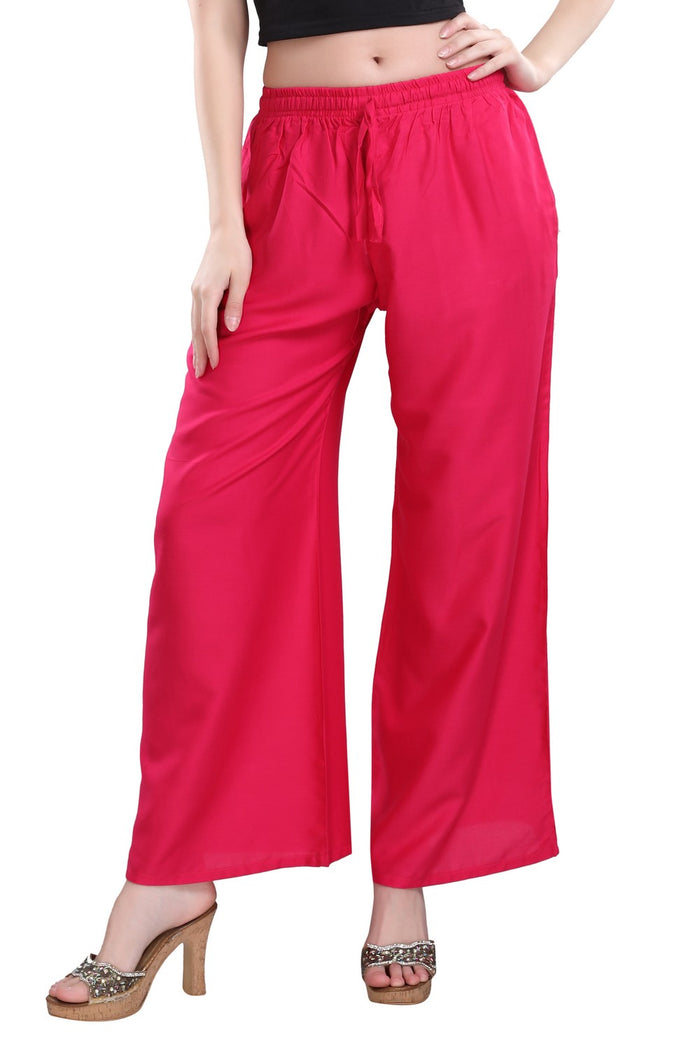 TRASA Ultra Soft Palazzo For Women's and Girls - Pink