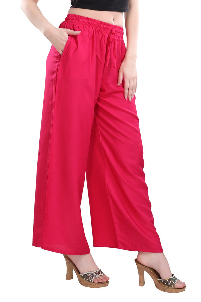 TRASA Ultra Soft Palazzo For Women's and Girls - Pink