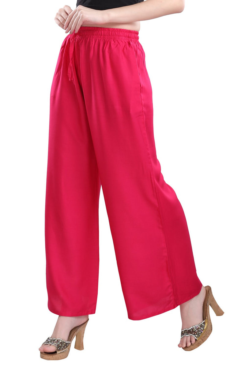 TRASA Ultra Soft Palazzo For Women's and Girls - Pink