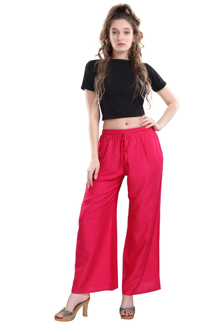 TRASA Ultra Soft Palazzo For Women's and Girls - Pink
