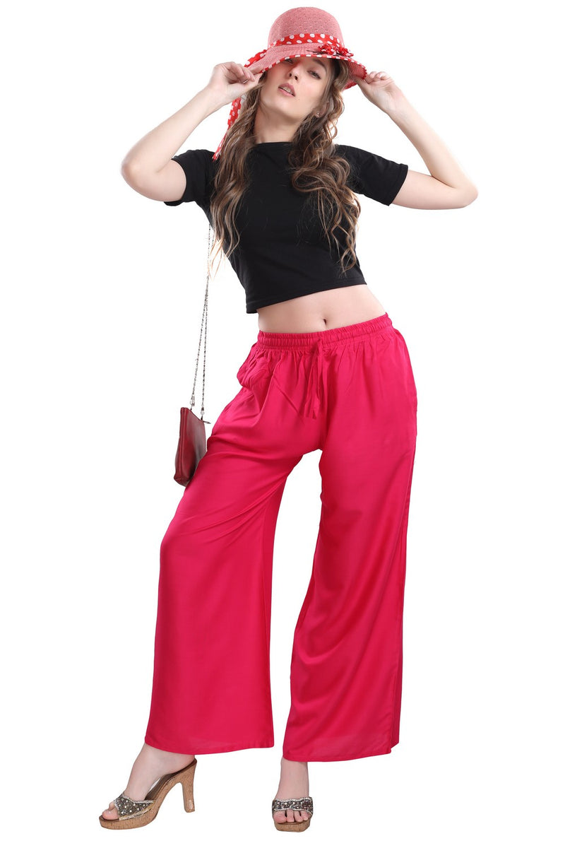 TRASA Ultra Soft Palazzo For Women's and Girls - Pink