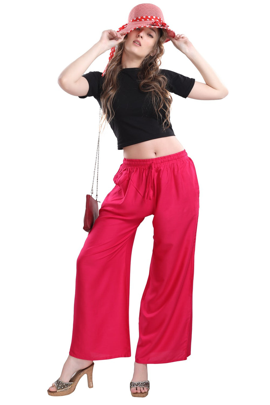 TRASA Ultra Soft Palazzo For Women's and Girls - Pink
