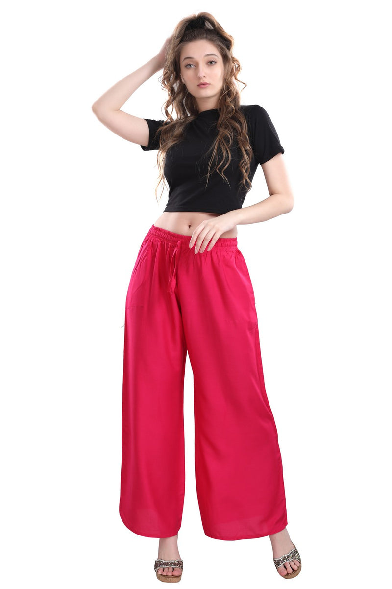 TRASA Ultra Soft Palazzo For Women's and Girls - Pink